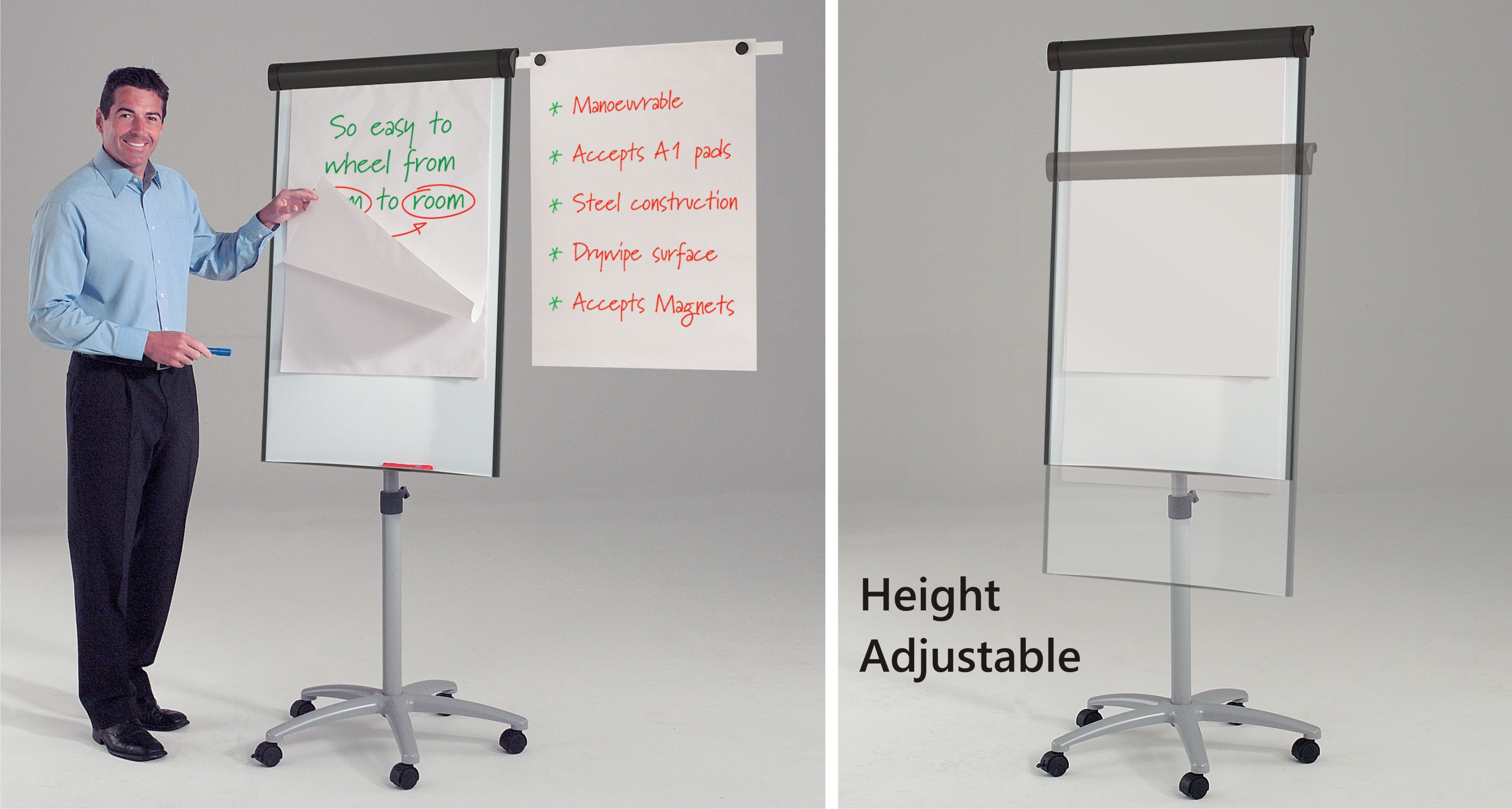 Buzzard Mobile Magnetic Flipchart Easel